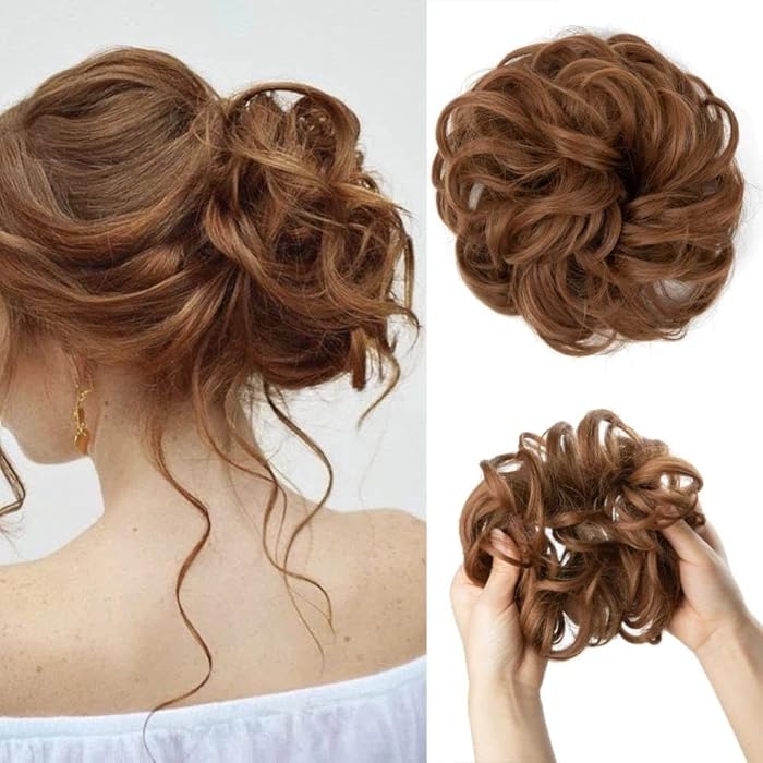 DILLARDS Extension Bun Shape Random Elastic Hair Wig Easy To Wear And Hold Gives Attractive Aesthetic Look Made Of Synthetic Fiber Thermal Fiber Suitable For Daily Wear - Image 1